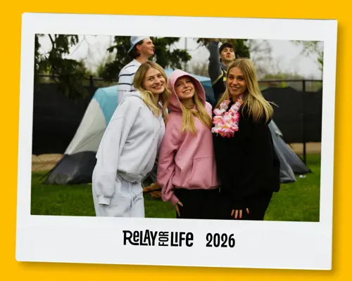 3 students posing for a picture during the Relay for Life
