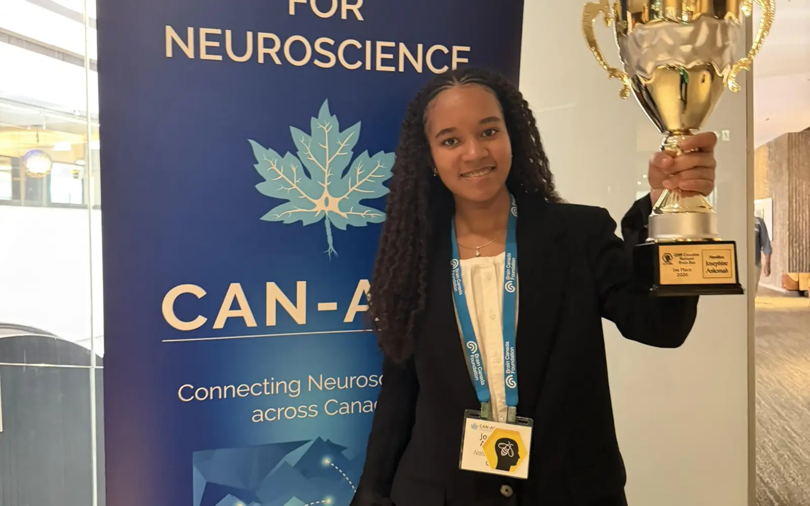 Josephine Ankomah, Grade 10 Burlington Central School student and Canada's 2026 National Brain Bee Champion