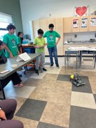 Stem night students with robot
