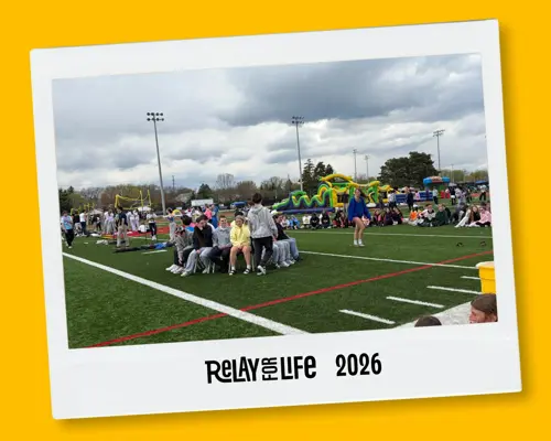 Nelson students on the field enjoying the Relay for Life festivities