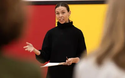 person giving a presentation to an audience