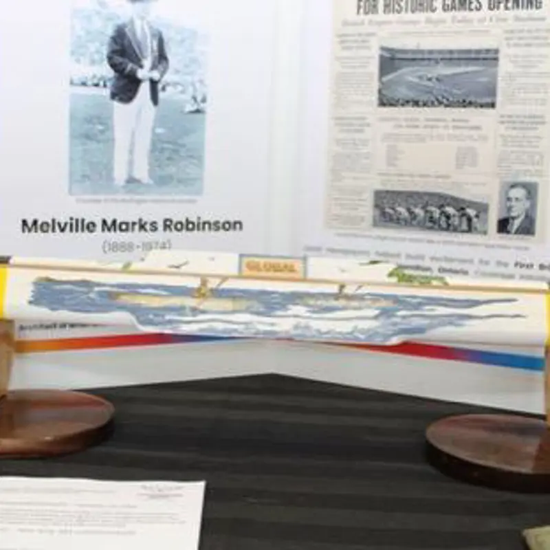 M.M. Robinson High School's front foyer legacy exhibit for the King's Baton Relay