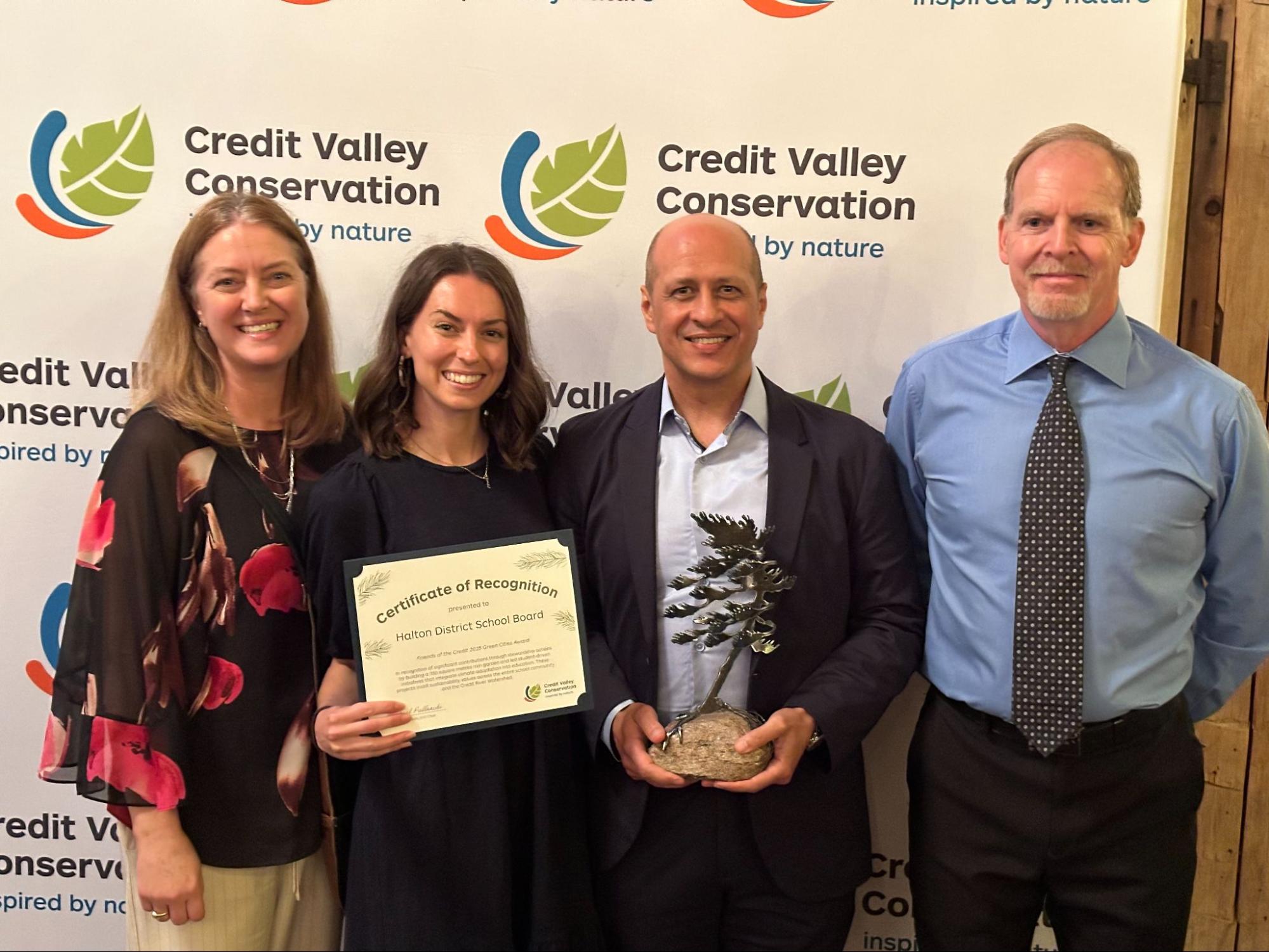 The HDSB was awarded the 2025 Green Cities Award by Credit Valley Conservation’s Friends of the Credit program, which recognizes groups for implementing leading edge green infrastructure in new development and existing urban areas.