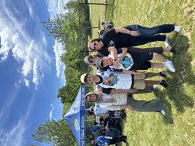 Principal, VP, and students at the Special Athletics Track Meet